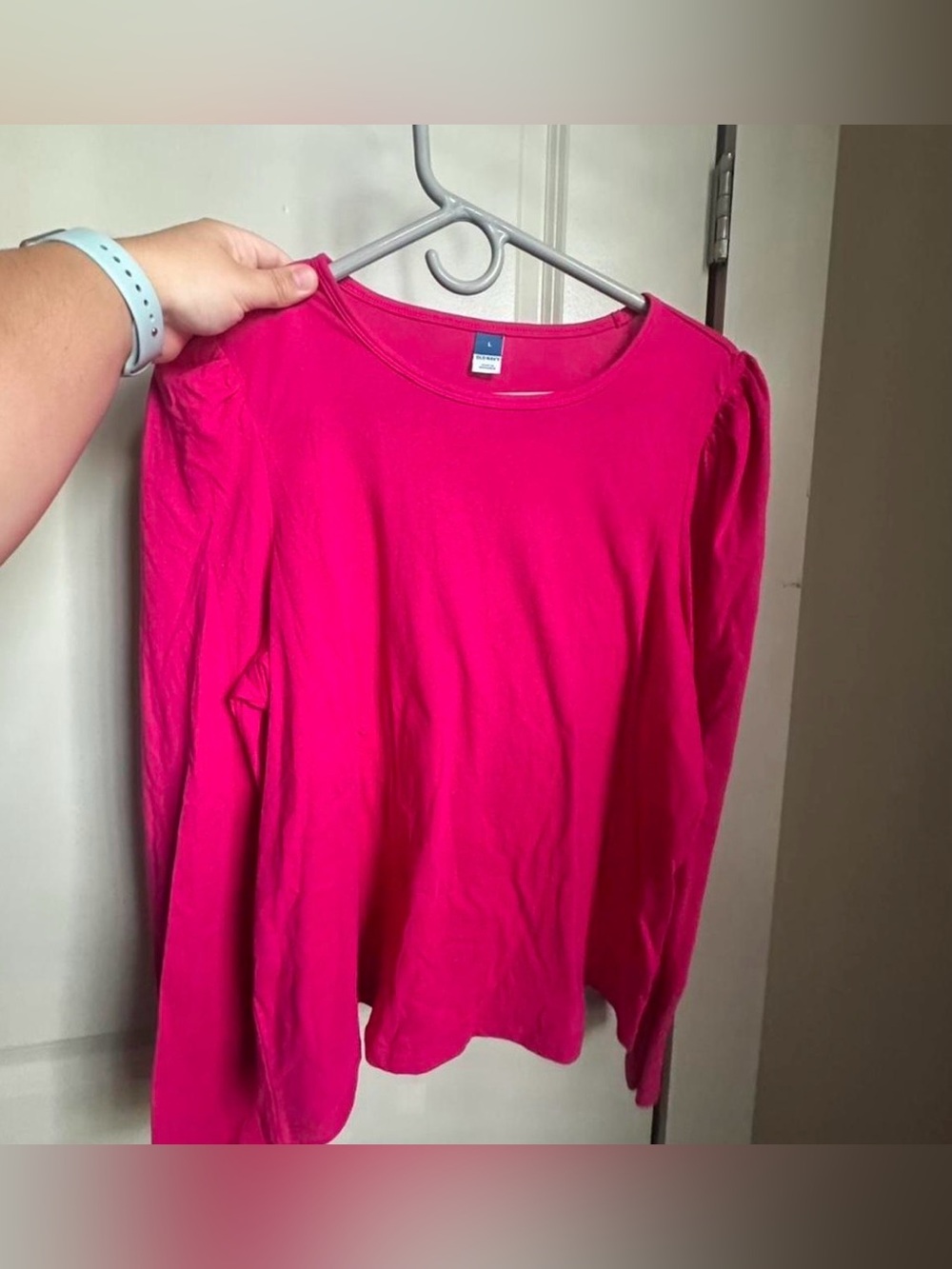 Old Navy Women's Long Sleeve Crewneck Top - Fuchsia Pink